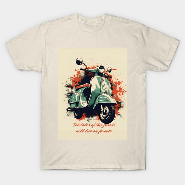 Scooter Ride Urban Racer T-Shirt by ArtWearSplash